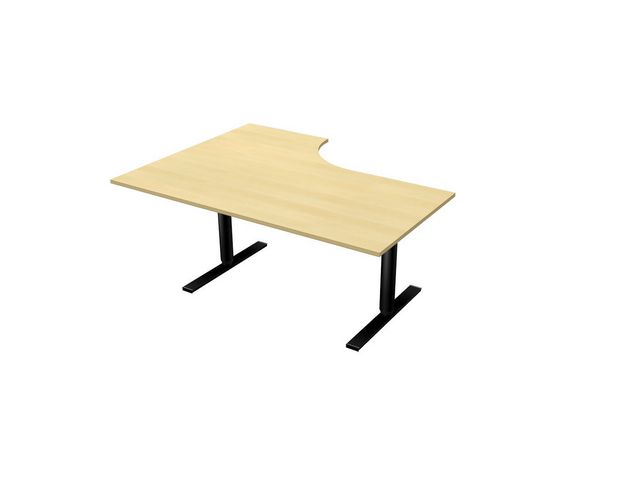 LANAB DESIGN Skrivbord El H 1,6x1,2x0,8x0,6m björkfa/svart, fp om 2 st