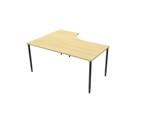 LANAB DESIGN Skrivbord frist H 1,6x1,2x0,8x0,6m björkl/sv, st