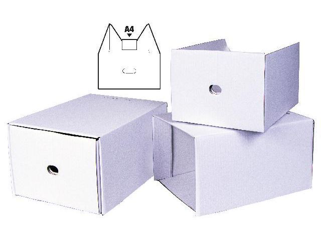 Arkivbox A4 315x220x160mm del-1 ytterlåda vit, st