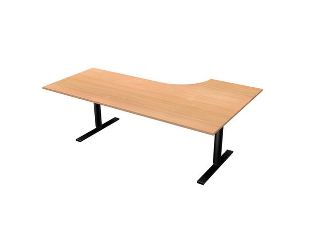 LANAB DESIGN Skrivbord El Vänster 200x120cm bokfanér/svart, fp om 2 st