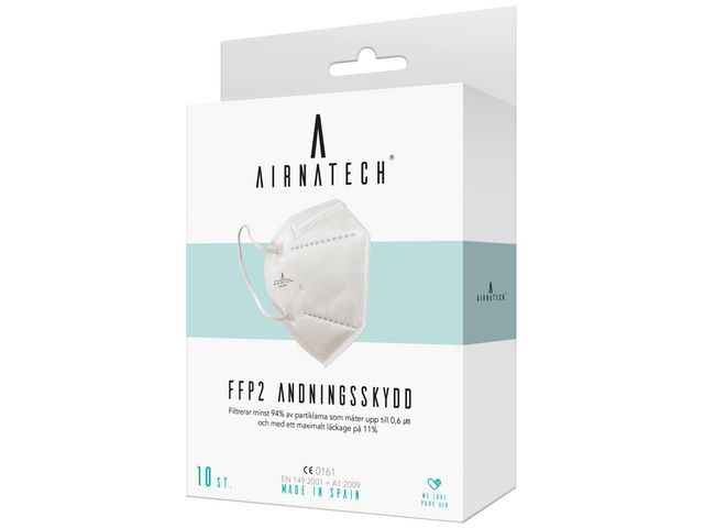 A AIRNATECH® ANTIVIRAL Andningsskydd FFP2, fp om 10 st