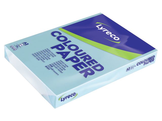 Lyreco Kopieringspapper A3 80g ohålat ljusblå, bunt om 500 blad