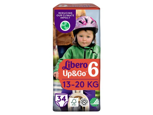 Libero Blöja Up&Go S6 13-20kg, fp om 34 st