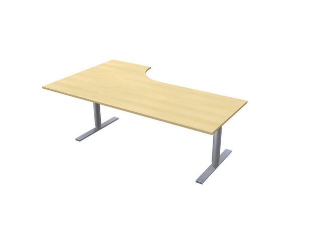 LANAB DESIGN Skrivbord El Höger 200x120cm björkfanér/grå, fp om 2 st