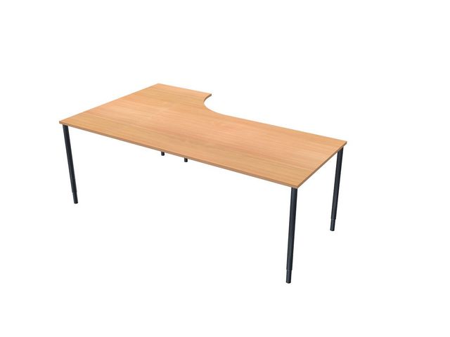 LANAB DESIGN Skrivbord Höger 200x120cm boklaminat/svart, st