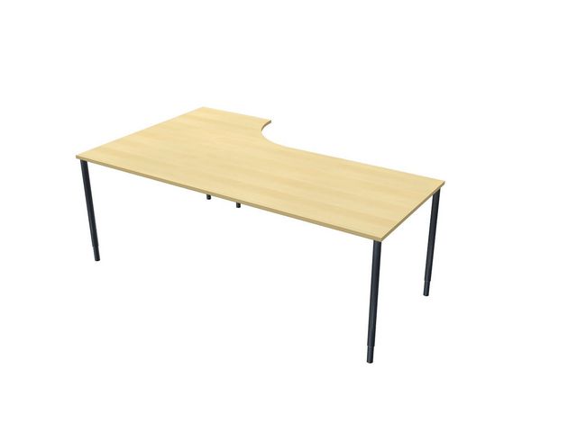 LANAB DESIGN Skrivbord frist H 2x1,2x0,8x0,6m björkfa/sva, st