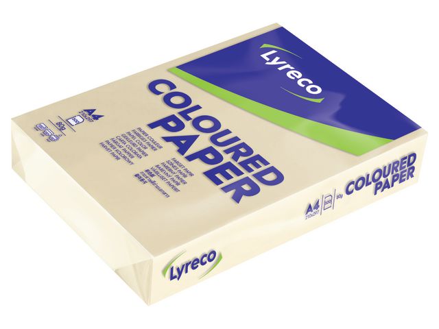 Lyreco Kopieringspapper A4 80g ohålat beige, bunt om 500 blad