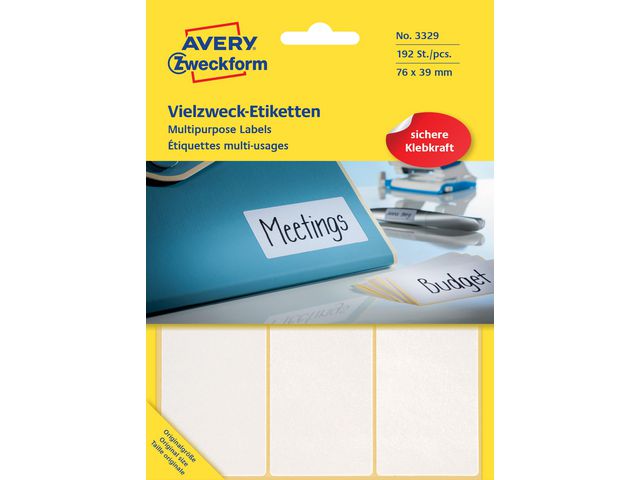 Avery Etikett handskrift 76x39mm, fp om 192 st
