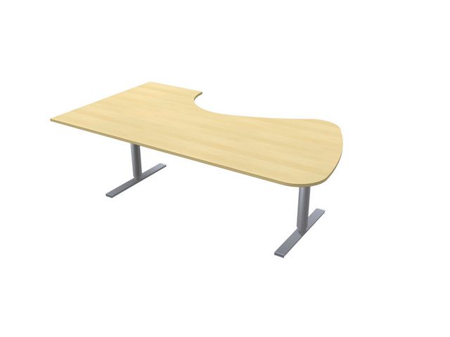 LANAB DESIGN Skrivbord El Höger 220x120cm björkfanér/grå, fp om 2 st