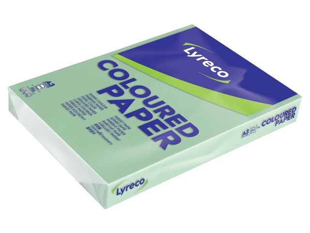 Lyreco Kopieringspapper A3 80g ohålat grön, bunt om 500 blad