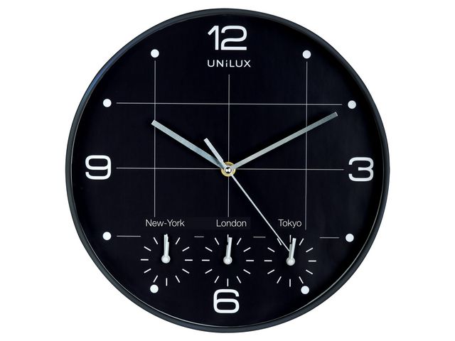 Unilux Väggklocka UNILUX On time ø30,5 cm svart, st