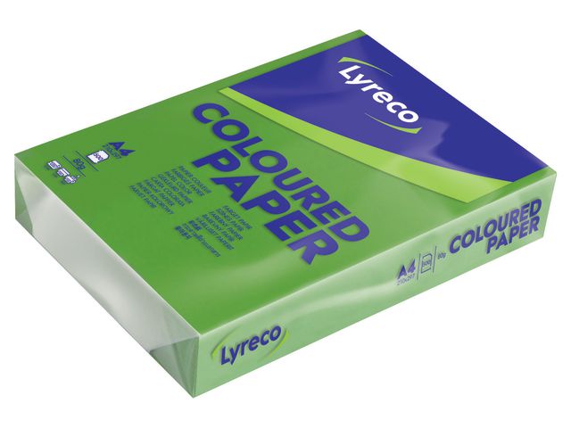Lyreco Kopieringspapper A4 80g ohålat lövgrönt, bunt om 500 blad