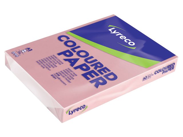 Lyreco Kopieringspapper A3 80g ohålat rosa, bunt om 500 blad
