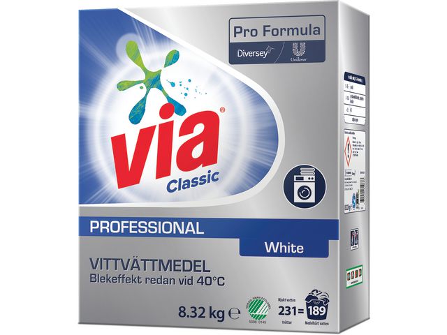VIA Tvättmedel Pro Formula White 8,32kg, fp om 8.32 kg
