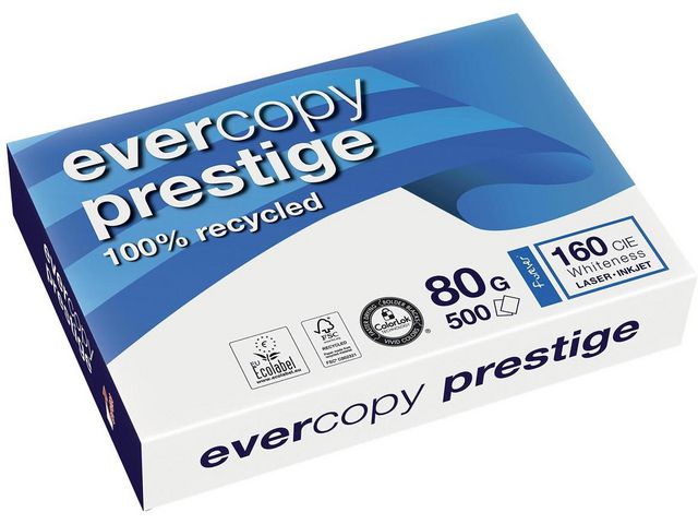 EVERCOPY Kopieringspapper Recycled A4 80g ohålat, bunt om 500 blad