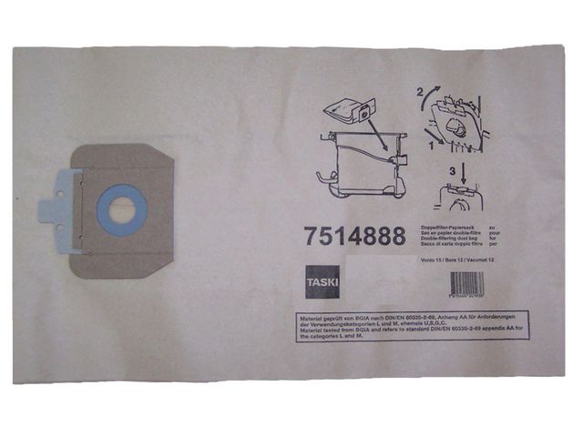 Taski Dammsugarpåse Vento 15(S), Bora 12-dammsugarpåse 10 x 15 l, fp om 10 st