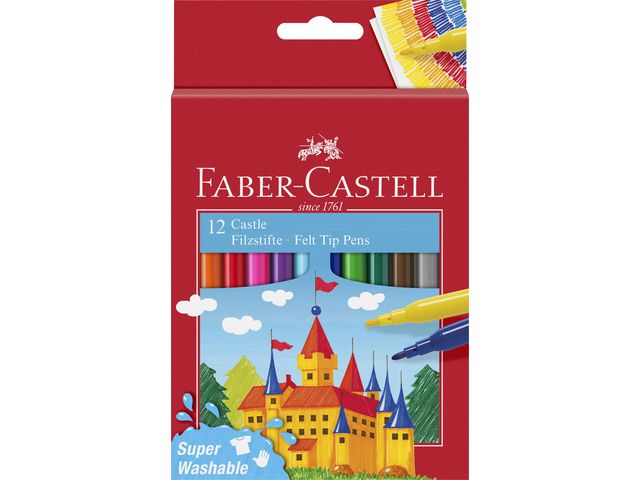 Faber-Castell Fiberpenna Barn sorterade färger, fp om 12 st
