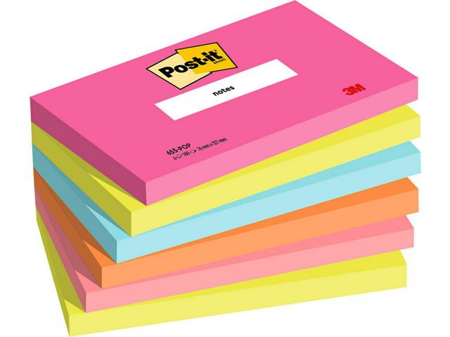 Post-it® Notes Poptimistic Collection 76x127mm, fp om 6 st