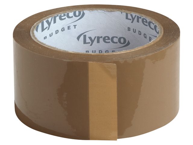 Lyreco BUDGET Packtejp PP 50mmx66m Brun, fp om 6 st