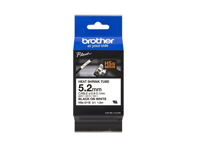 Brother Tape HSE-211E 5,2mm s/v, st