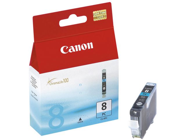 Canon Bläckpatron, PIXMA CLI-8 PC, 0624B001, ChromaLife100, fotocyan, singelförpackning, st