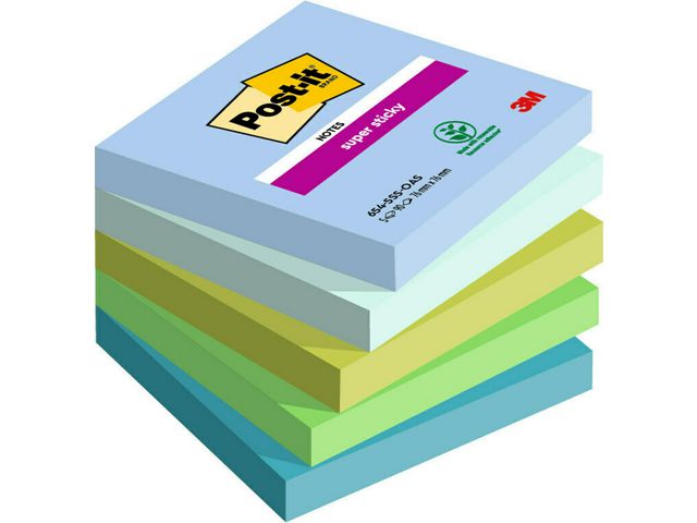 Post-it® Notes Supersticky Oasis Collection 76x76mm, fp om 5 st