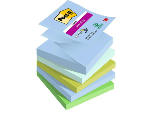 Post-it® Notes Supersticky Z-blad Oasis Collection 76x76mm, fp om 5 st