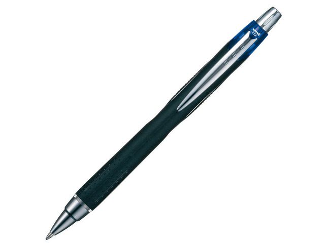 Uni-Ball Gelpenna med klickmekanism Jetstream, spets på 1 mm, blå pennkropp med greppzon, blått bläck, st