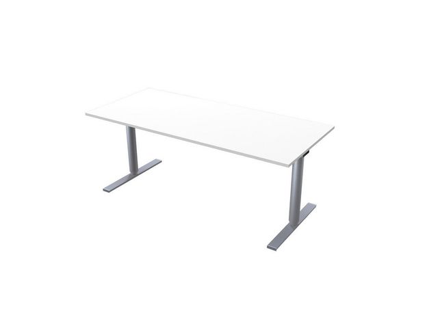 LANAB DESIGN Skrivbord El 180x80cm vitlaminat/grå, st