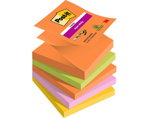 Post-it® Notes Supersticky Z-blad Boost 76x76mm, fp om 5 st
