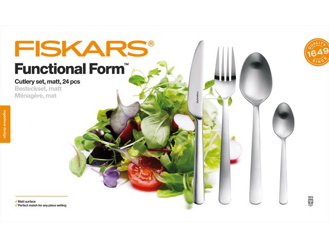 Fiskars Bestickset 24 delar i gåvoask, matta, set om 24 st