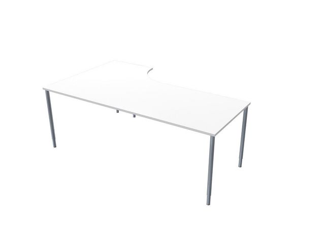LANAB DESIGN Skrivbord Höger 200x120cm vitlaminat/grå, st