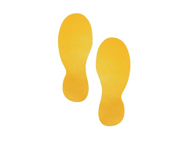 Durable Golvmarkering Fotavtryck gul, fp om 5 st