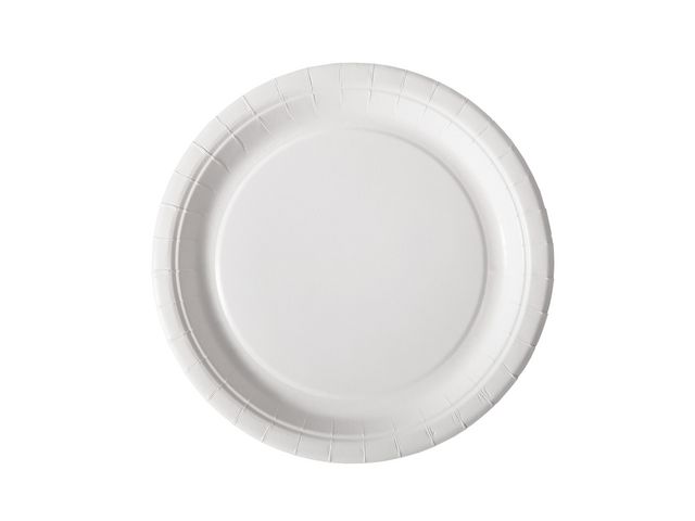 BioPak Desserttallrik ø 18 cm vit 100/FP, fp om 100 st