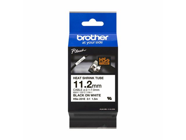 Brother Tape HSE-231E 11,2mm s/v, st