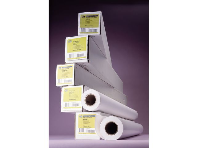 HP Bestruket kraftpapper för bläckstråleskrivare 610mmx30,5m 120g vitt, rulle om 30.5 m