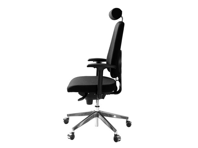 LANAB DESIGN Kontorsstol LD6340 Deluxe, med svankstöd, sitthöjd 42-54 cm, Svart, st