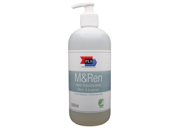 PLS Hand-Duschcreme M&REN Parfymfri 500ml, flaska om 500 ml