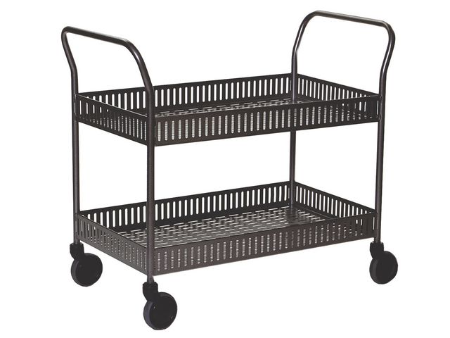 Rullbord 2 korghyllplan Svart, st