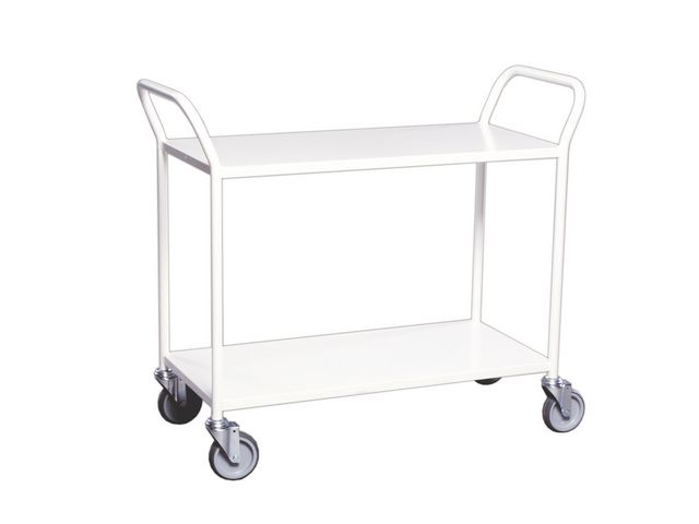 Bordsvagn 2 hyllplan Vit, st