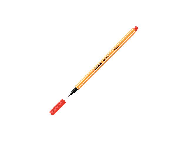 STABILO Fineliner Point 88®, tunn spets, orange pennkropp, rött bläck, st