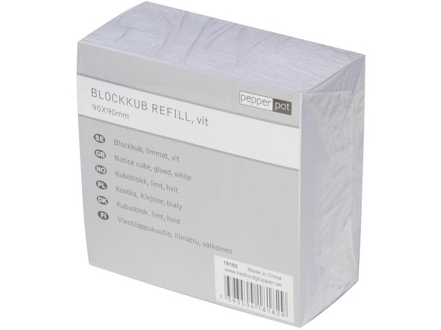 pepper pot Blockkub 90x90mm 500 ark vita blad, st