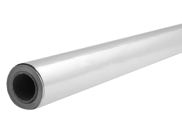 Metallic-papper, 50 cm x 10 m, silver, rulle om 10 m