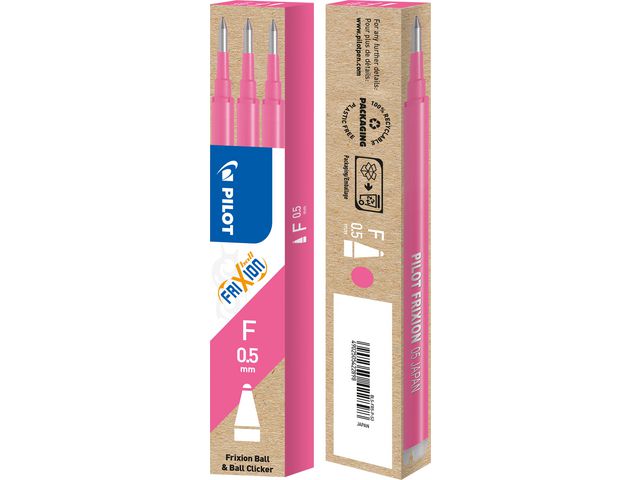 Pilot Refill Frixion 0,5mm rosa 3/FP, fp om 3 st