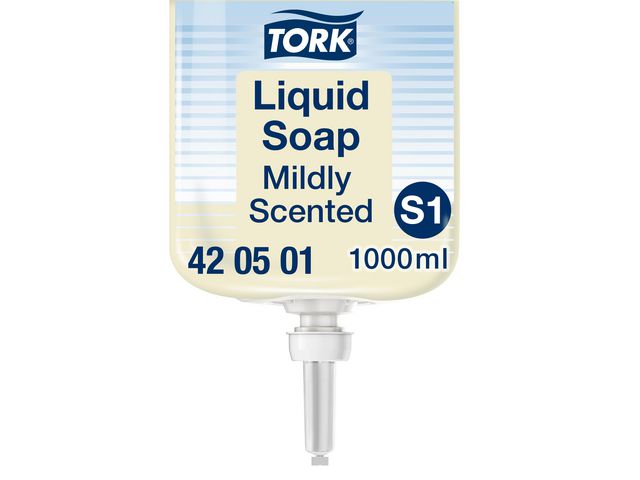 Tork Tvål S1 Mild Handtvätt ljusgul 1L, flaska om 1 l