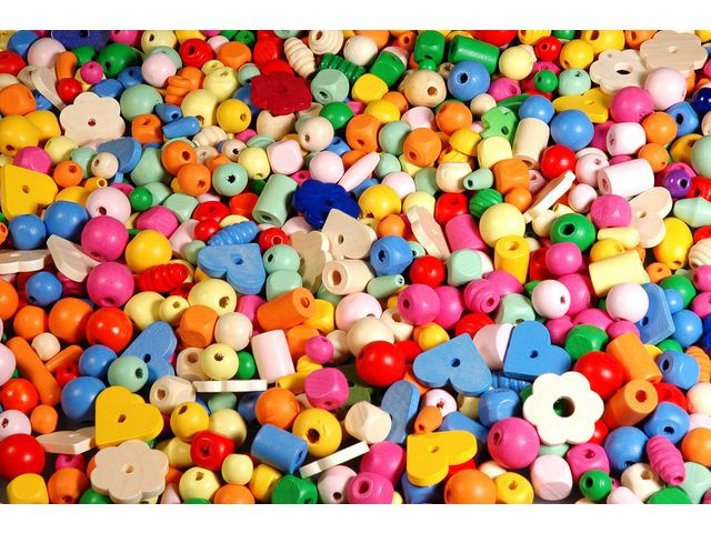 PLAYBOX Träpärlmix pastell 750g, fp om 750 g