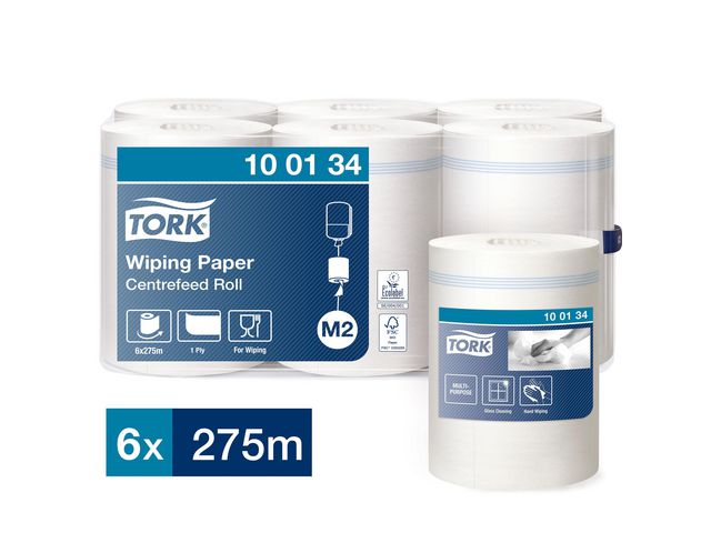 Tork Torkrulle Advanced  M2 1-lagers vit, rulle om 275 m