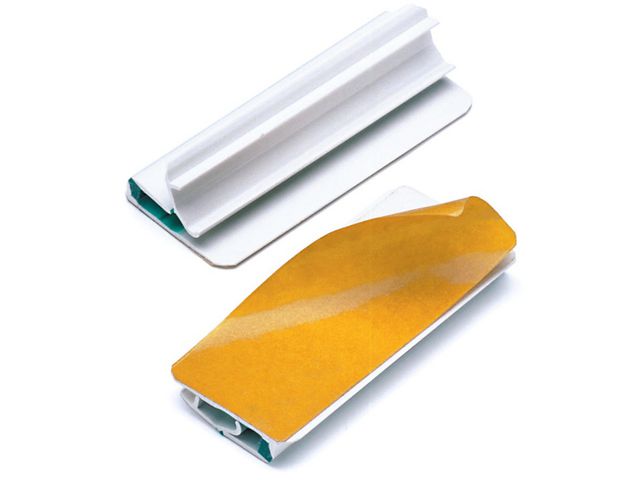 Durable Varioclip™ gem, självhäftande baksida, 60 x 27 mm, 20 arks kapacitet, vit/grön, fp om 5 st