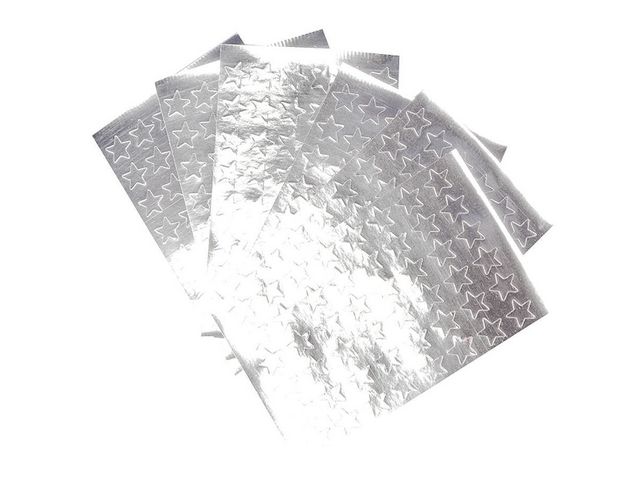 PLAYBOX Stickers stjärnor silver 13mm, fp om 288 st