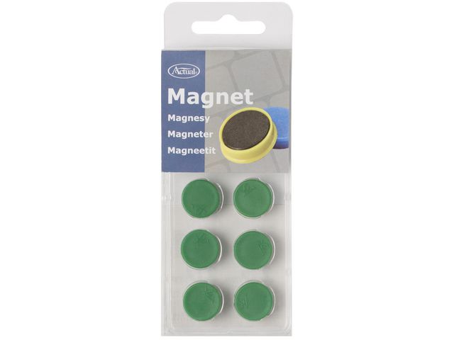 Actual Magnet 16mm grön, fp om 10 st